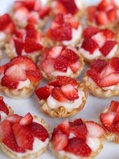 Mini pies topped with strawberries