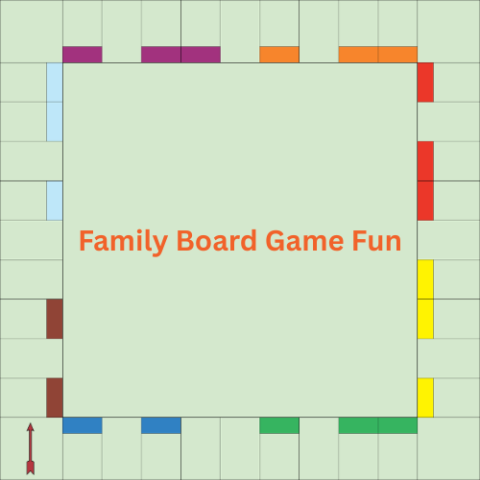 Monopoly Board with text Family Board Game Fun